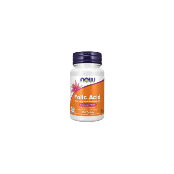 NOW Folic Acid 800mcg with Vitamin B-12 Tablets
